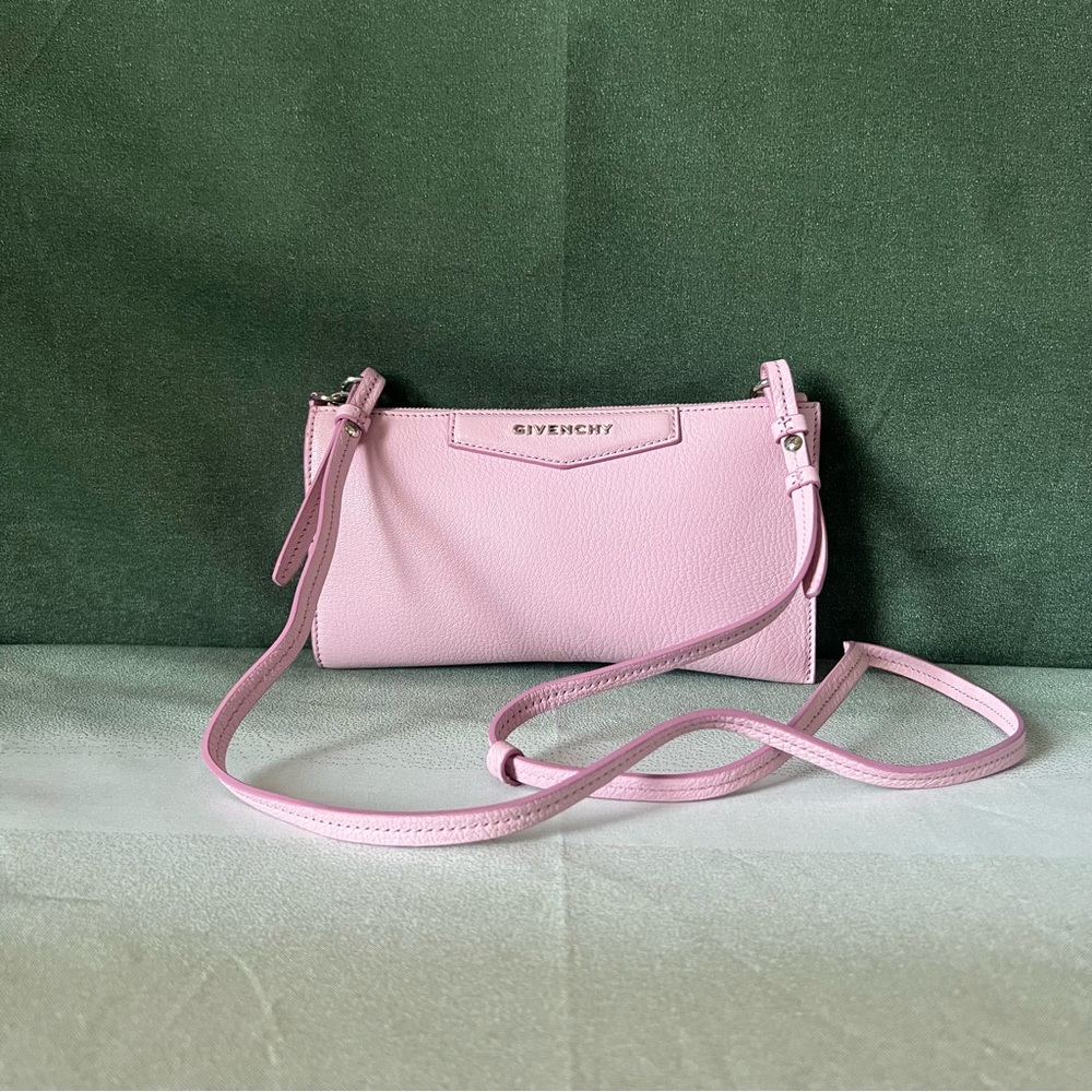 Givenchy Antigona Pink Leather Crossbody Clutch Wallet